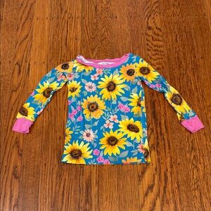 Little Sleepies Sunflower Long Sleeve Tee - Blue and Pink 18 - 24 months